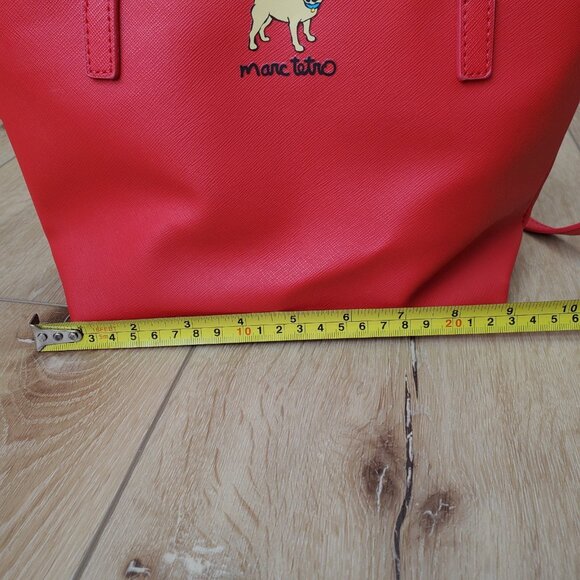 Marc Tetro Red Pug Dog Small Tote Crossbody Bag Purse NWOT - Picture 6 of 16